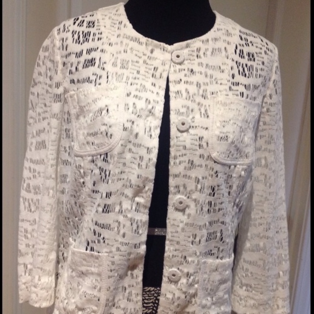 Chico's White Lace Jacket🔸Black Label Collection